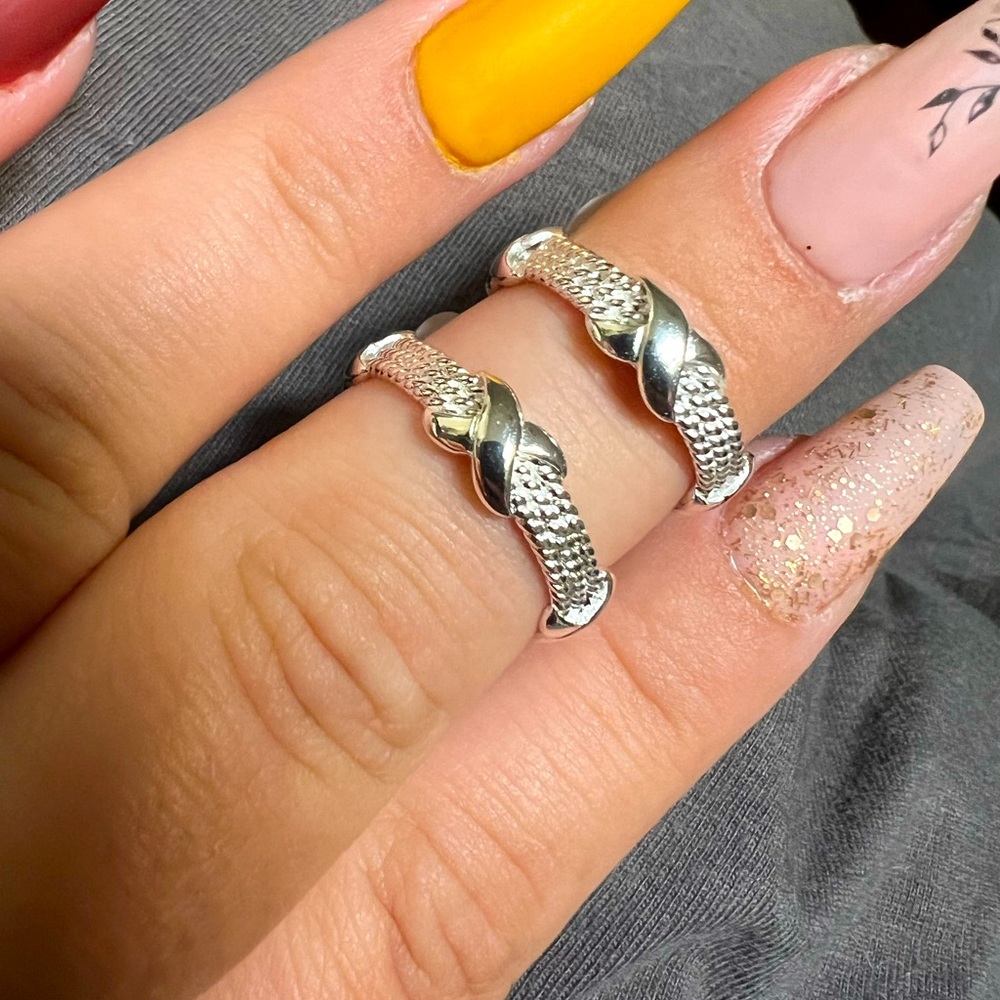 Silver Cable Nautical Rope Eternity Ring